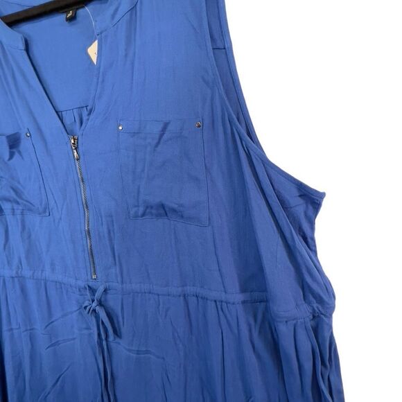 NWOT Torrid MINI TEXTURED RAYON SHIRT DRESS - royal blue plus size 5 - Picture 8 of 16